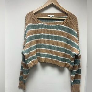 American Eagle Outfitters Striped Sweater - Brown, Green, White